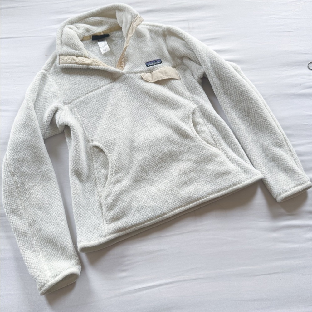 Patagonia Pullover Sweater Womens Small Cream/WhiteRe Tool Thermal Fleece Jacket